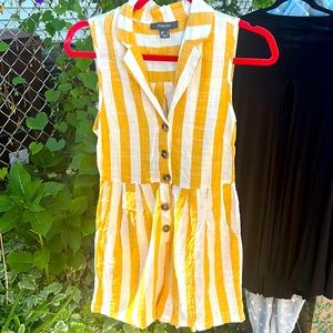 Primary cotton-blend striped jumpsuit!